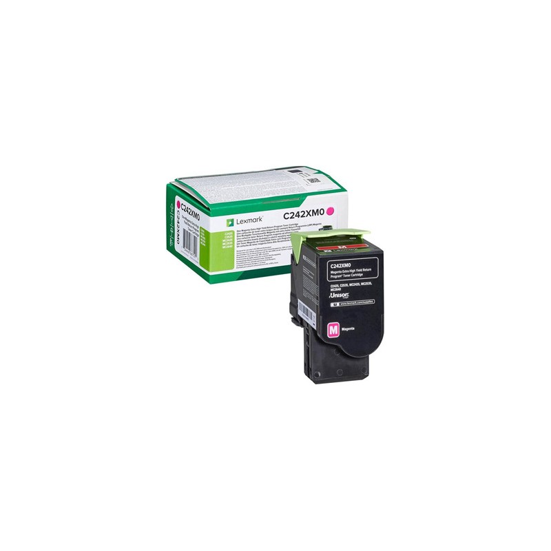Lexmark oryginalny toner C242XM0, magenta, 3500s, extra duża pojemność, return
