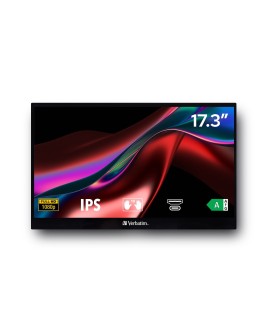 Verbatim 49593 monitor komputerowy 43,9 cm (17.3") 1920 x 1080 px Full HD LCD Ekran dotykowy Czarny