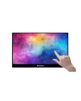 Verbatim 49593 monitor komputerowy 43,9 cm (17.3") 1920 x 1080 px Full HD LCD Ekran dotykowy Czarny
