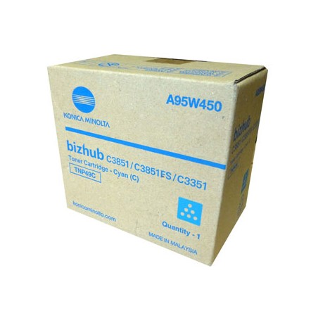 Konica Minolta oryginalny toner A95W450, TNP-49C, cyan, 12000s