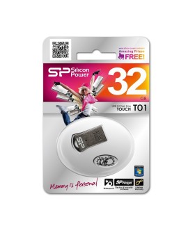 Pendrive Silicon Power 32GB Touch T01 USB 2.0 Black