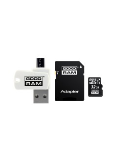 Karta pamięci z adapterem i czytnikiem kart GoodRam All in one M1A4-0320R12 (32GB Class 10 Adapter, Czytnik kart MicroSDHC,