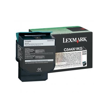 Lexmark oryginalny toner C544X1KG, black, 6000s, extra duża pojemność, return