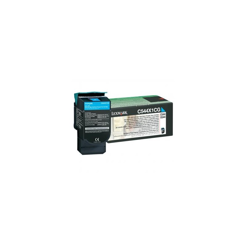 Lexmark oryginalny toner C544X1CG, cyan, 4000s, extra duża pojemność, return