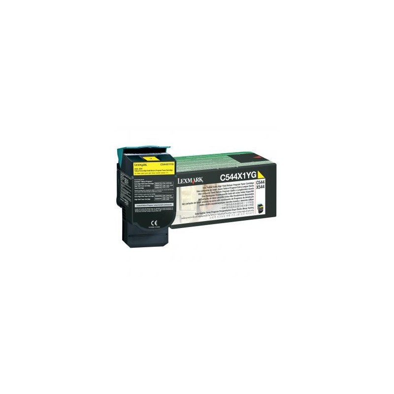 Lexmark oryginalny toner C544X1YG, yellow, 4000s, extra duża pojemność, return