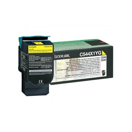 Lexmark oryginalny toner C544X1YG, yellow, 4000s, extra duża pojemność, return