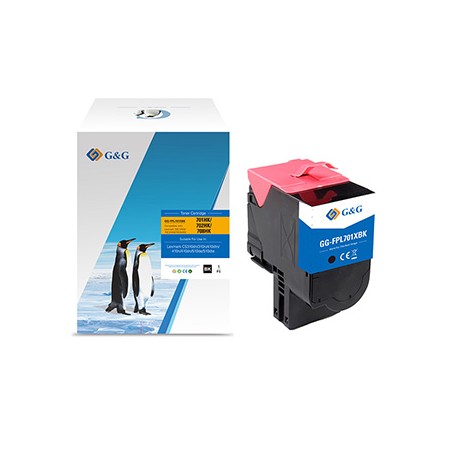 G&G kompatybilny toner z Lexmark 70C2HK0, NT-CL701XFBK, black, 4000s, high capacity, return