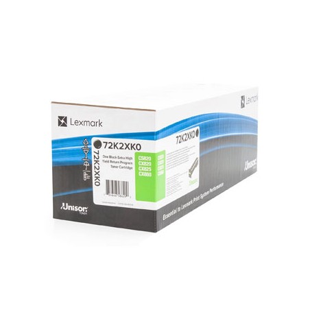 Lexmark oryginalny toner 72K2XK0, black, 33000s, extra duża pojemność, return