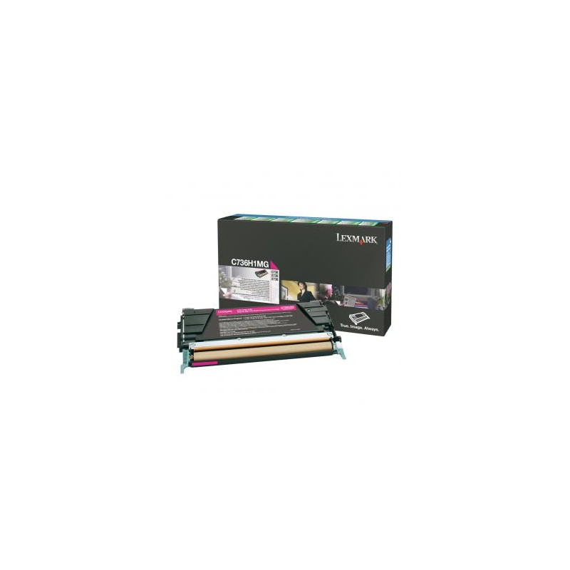 Lexmark oryginalny toner C736H1MG, magenta, 10000s, high capacity, return
