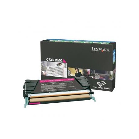 Lexmark oryginalny toner C736H1MG, magenta, 10000s, high capacity, return