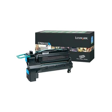 Lexmark oryginalny toner C792X1CG, cyan, 20000s, extra duża pojemność, return