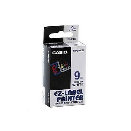 Casio oryginalny taśma do drukarek etykiet, Casio, XR-9WEB1, niebieski druk/biały podkład, nielaminowany, 8m, 9mm, EOL