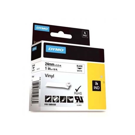 Dymo oryginalny taśma do drukarek etykiet, Dymo, 1805430, czarny druk/biały podkład, 5.5m, 24mm, RHINO winylowa D1