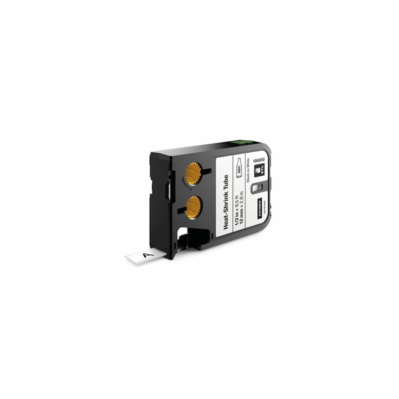 Dymo oryginalny taśma do drukarek etykiet, Dymo, 1868810, czarny druk/biały podkład, 2.7m, 12mm, XTL termokurczliwa