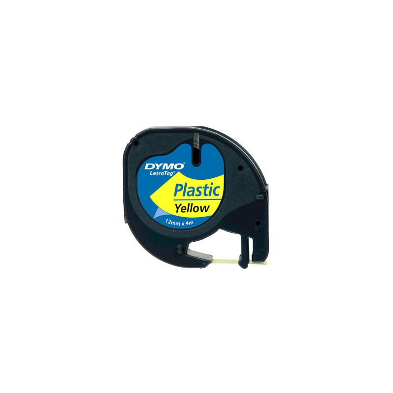 Dymo oryginalny taśma do drukarek etykiet, Dymo, 59423, S0721620, czarny druk/żółty podkład, 4m, 12mm, LetraTag taśma plastikowa