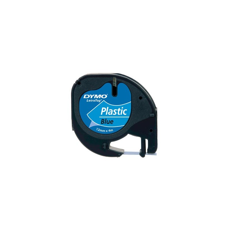 Dymo oryginalny taśma do drukarek etykiet, Dymo, S0721650, czarny druk/niebieski podkład, 4m, 12mm, LetraTag taśma plastikowa