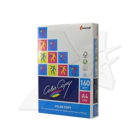 Papier kserograficzny Color copy, A4, 160 g/m2, biały, 250 arkusza, spec. do kolorowych laser.