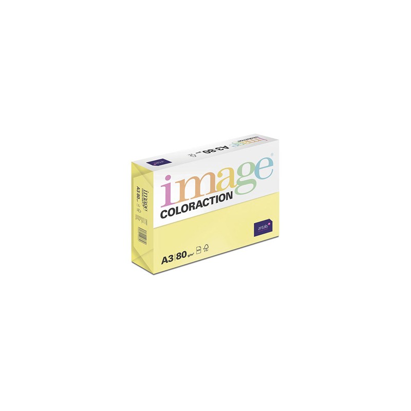 Papier kserograficzny Coloraction, Canary, A3, 80 g/m2, średni żółty, 500 arkusza, nadaje się do druku atramentowego