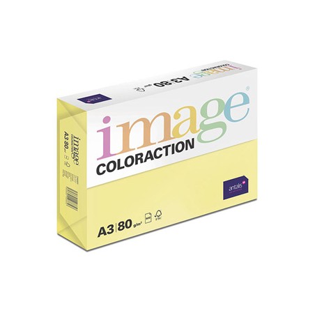 Papier kserograficzny Coloraction, Canary, A3, 80 g/m2, średni żółty, 500 arkusza, nadaje się do druku atramentowego