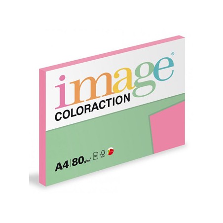 Papier kserograficzny Coloraction, Malibu, A4, 80 g/m2, refleksyjny różowy, 100 arkusza, nadaje się do druku atramentowego