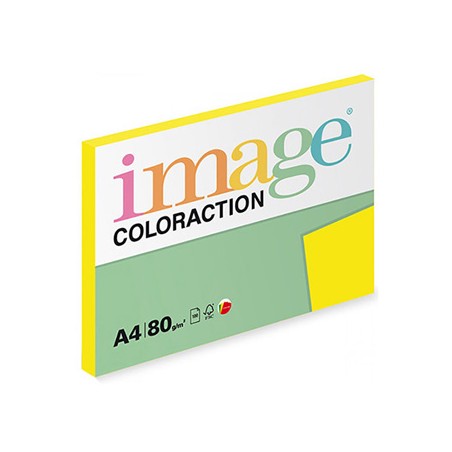 Papier kserograficzny Coloraction, Sevilla, A4, 80 g/m2, ciemne żółty, 100 arkusza, nadaje się do druku atramentowego