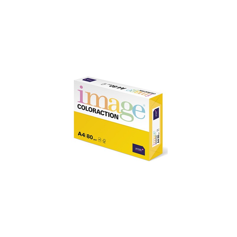 Papier kserograficzny Coloraction, Sevilla, A4, 80 g/m2, ciemne żółty, 500 arkusza, nadaje się do druku atramentowego