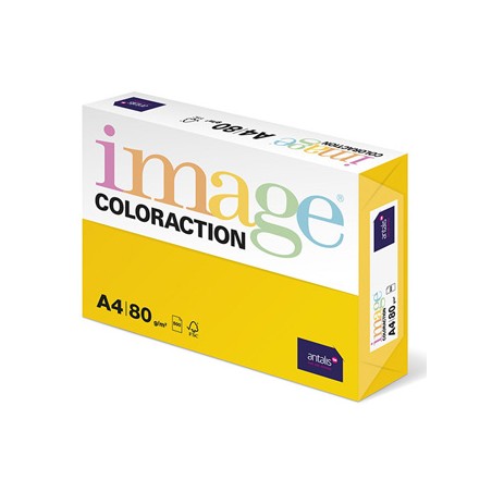 Papier kserograficzny Coloraction, Sevilla, A4, 80 g/m2, ciemne żółty, 500 arkusza, nadaje się do druku atramentowego