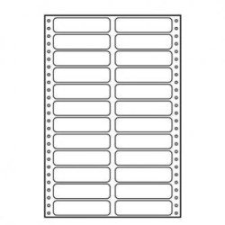 Logo etykiety tabelaryczne 89mm x 23.4mm, A4, dwurzędowe, białe, 24 etykiety, pakowane po 25 szt., do drukarek igłowych