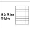 Logo etykiety 48.5mm x 25.4mm, A4, matowe, czerwony, 40 etykiety, pakowane po 10 szt., do drukarek atramentowych i laserowych
