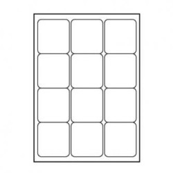 Logo etykiety 66mm x 70mm, A4, matowe, białe, 12 etykiety, 140g/m2, pakowane po 10 szt., do drukarek atramentowych i laserowych
