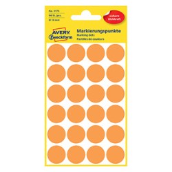 Avery Zweckform etykiety 18mm, neonowy pomarańczowy, 24 etykiety, do znakowania, pakowane po 4 szt., 3173, do pisma odręcznego