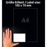 Avery Zweckform etykiety 105mm x 74mm, A4, białe, 8 etykiety, pakowane po 100 szt., 3427, do drukarek laserowych i atramentowych