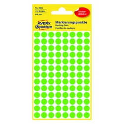 Avery Zweckform etykiety 8mm, zielony, 104 etykiety, do znakowania, zdejmowane, pakowane po 4 szt., 3592, do pisma odręcznego