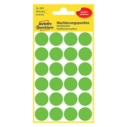 Avery Zweckform etykiety 18mm, zielony, 24 etykiety, do znakowania, zdejmowane, pakowane po 4 szt., 3597, do pisma odręcznego