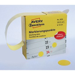 Avery Zweckform etykiety 19mm, żółte, 250 etykiety, do znakowania, 3856, do pisma odręcznego