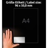 Avery Zweckform etykiety 96mm x 50.8mm, A4, srebrne, 10 etykiety, bardzo trwałe, pakowane po 20 szt., L6012-20, do drukarek lase