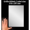Avery Zweckform etykiety 210mm x 297mm, A4, srebrne, 1 etykieta, bardzo trwałe, pakowane po 20 szt., L6013-20, do drukarek laser