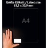 Avery Zweckform etykiety 63.5mm x 33.9mm, A4, białe, 24 etykiety, bardzo trwałe, pakowane po 10 szt., J4773-10, do drukarek atra