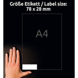 Avery Zweckform etykiety 78mm x 28mm, A4, matowe, białe, 18 etykiet, magnetyczne, pakowane po 5 szt., J8871-5, do drukarek atram