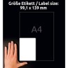 Avery Zweckform etykiety 99.1mm x 139mm, A4, matowe, białe, 4 etykiety, bardzo trwałe, pakowane po 20 szt., L4774-20, do drukare