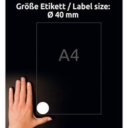 Avery Zweckform etykiety 40mm, A4, matowe, białe, 480 etykiety, z zabezpieczeniem przeciw odklejeniu, pakowane po 20 szt., L6112