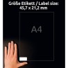 Avery Zweckform etykiety 45.7mm x 21.2mm, A4, matowe, białe, 960 etykiety, z zabezpieczeniem przeciw odklejeniu, pakowane po 20 