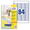 Avery Zweckform etykiety 46mm x 11.1mm, A4, białe, 84 etykiety, na folder, mini, pakowane po 25 szt., L7656-25, do drukarek lase