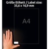 Avery Zweckform etykiety 35.6mm x 16.9mm, A4, białe, 80 etykiety, o wysokiej przylepności, pakowane po 20 szt., L7872-20, do dru