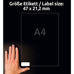 Avery Zweckform etykiety 45.7mm x 21.2mm, A4, białe, 48 etykiety, bardzo trwałe, pakowane po 40 szt., L7911-40, do drukarek lase