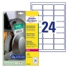 Avery Zweckform etykiety 63.5mm x 33.9mm, A4, matowe, białe, 24 etykiety, bardzo trwałe, pakowane po 10 szt., L7912-10, do druka