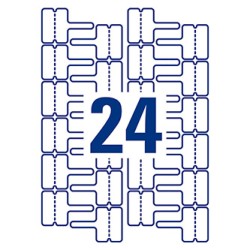 Avery Zweckform etykiety 60mm x 40mm, A4, białe, 24 etykiety, do oznaczania kabli, pakowane po 20 szt., L7950-20, do drukarek la