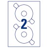 Avery Zweckform etykiety na CD 117/41mm, A4, matowe, białe, 2 etykiety, pakowane po 25 szt., L6015-25, do drukarek laserowych i 
