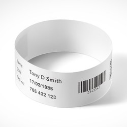 Brother opaski na nadgarstek identyfikujące dla dorosłych 279mm x 25mm, biała, 200 szt., BWEAB279PW, do bezpośredniego druku ter
