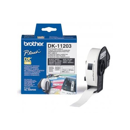 Brother etykiety papierowe 17mm x 87mm, biała, 300 szt., DK11203, do drukarek typu QL